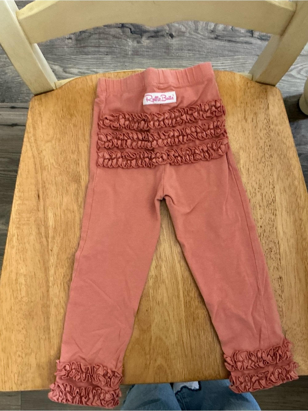 Ruffle Butts Rose Dusty Pink Ruffle-Back Leggings